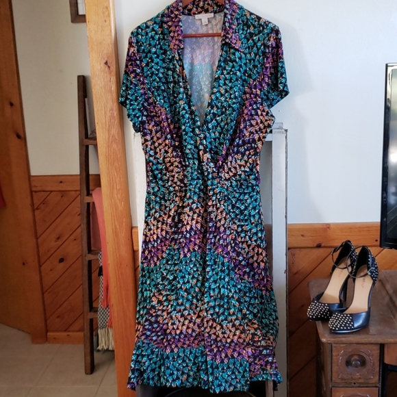 Reptile Print Faux Wrap Dress - Picture 5 of 6